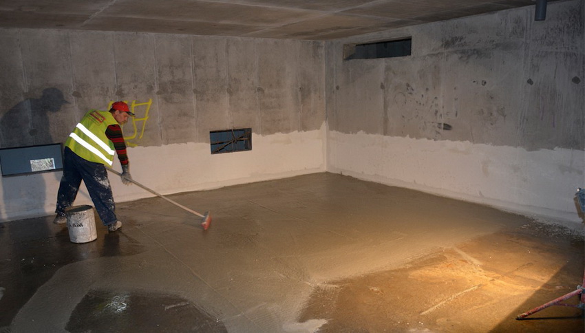 Silicate-based waterproofing mixtures can be used not only for walls, but also for floors.