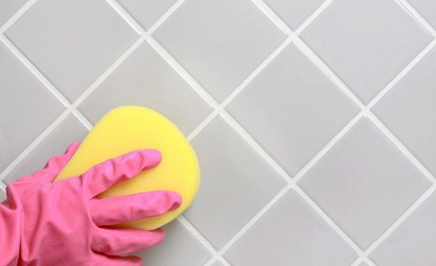 After grouting, the tiles must be washed from the remnants of the mixture