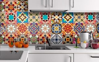 Kitchen apron tile. Photo tiles of different types and styles