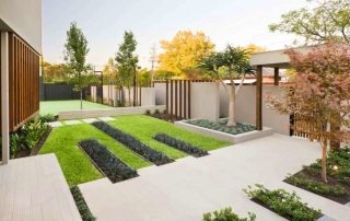 Landscaping of the courtyard of a private house. Photos of modern yards and plots