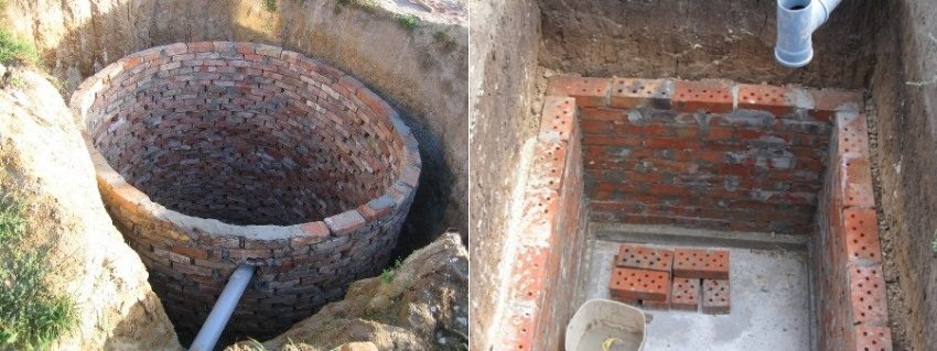 Examples of handmade brick septic tanks
