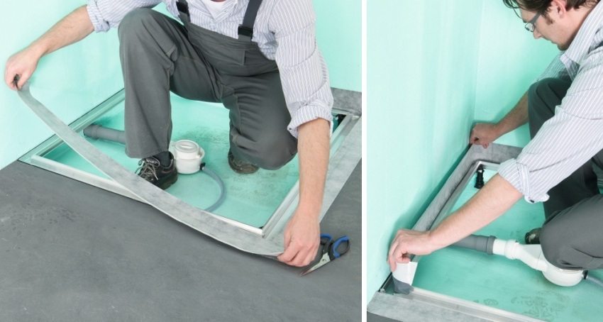 Waterproofing device for shower tray