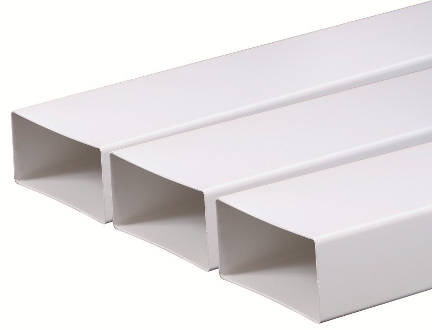 Rectangular flat PVC pipes for the arrangement of air ducts