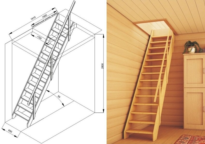 Dimensioner på en monolitisk trappe lavet af træ