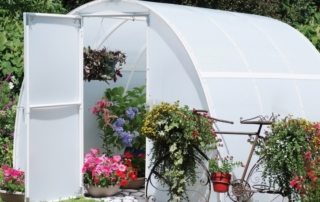 Do-it-yourself greenhouse made of plastic pipes. Lightweight construction assembly