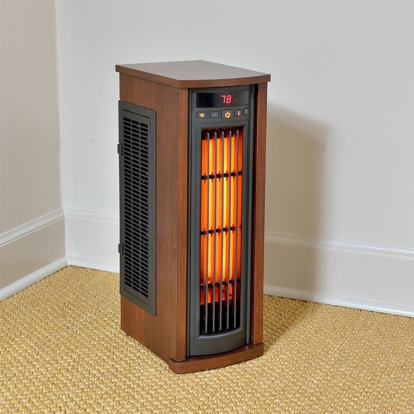 Floor-standing version of the infrared heater for summer cottages