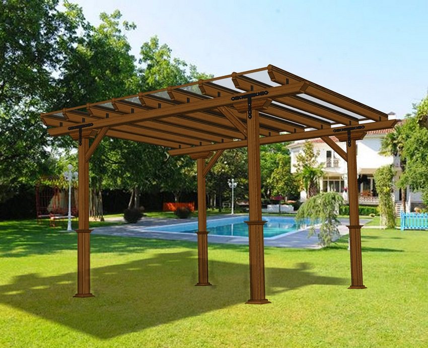 Projecte de marquesina amb estructura de fusta i policarbonat com a sostre