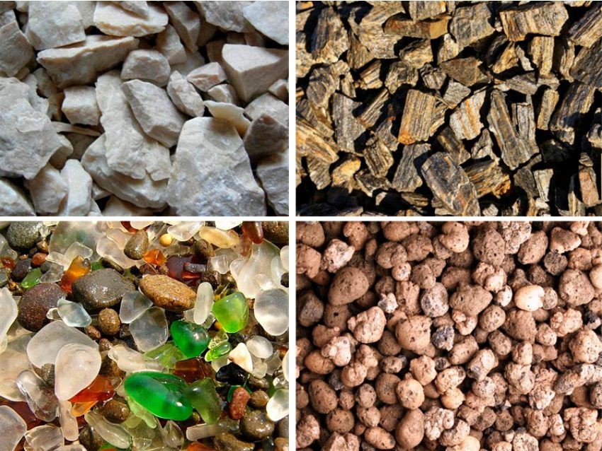 Gabion kan fyldes med granit, basalt, kvartsit, sandsten og andre typer sten