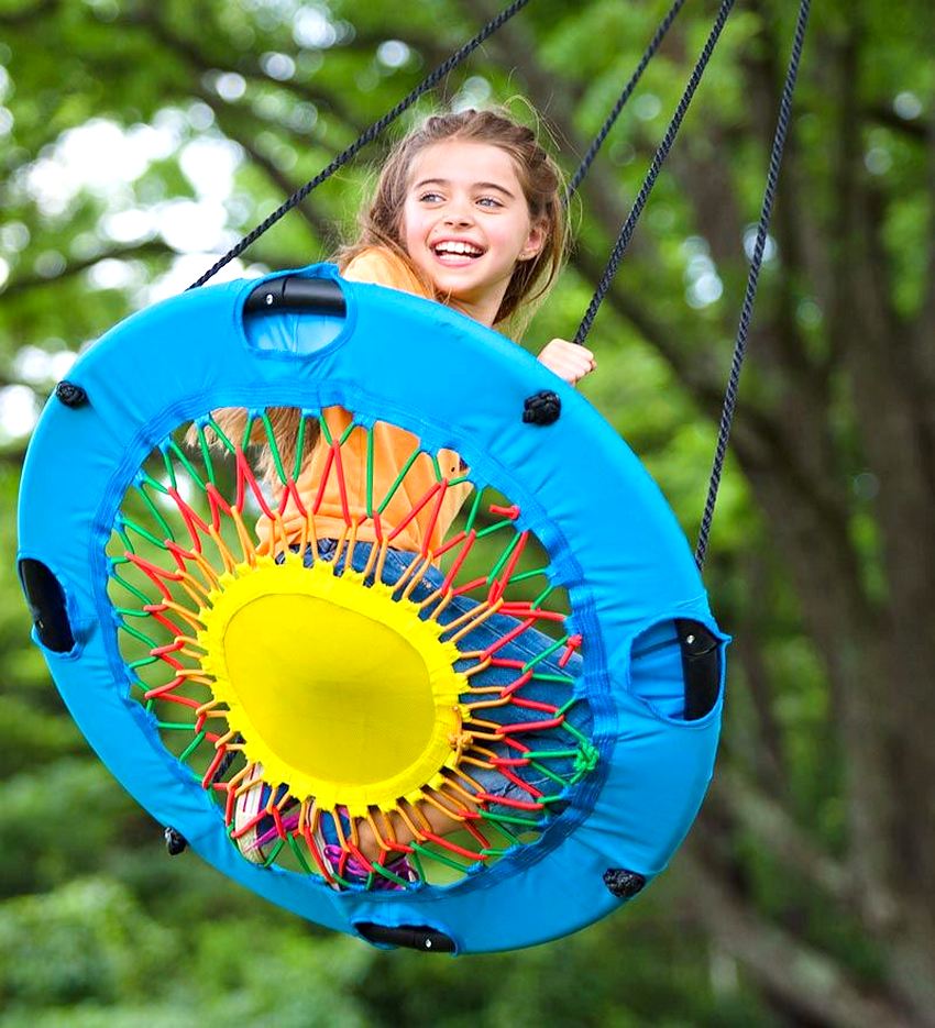 Bright children's swing with original design