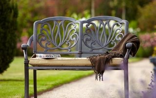 DIY metal garden benches: drawings and photos of structures
