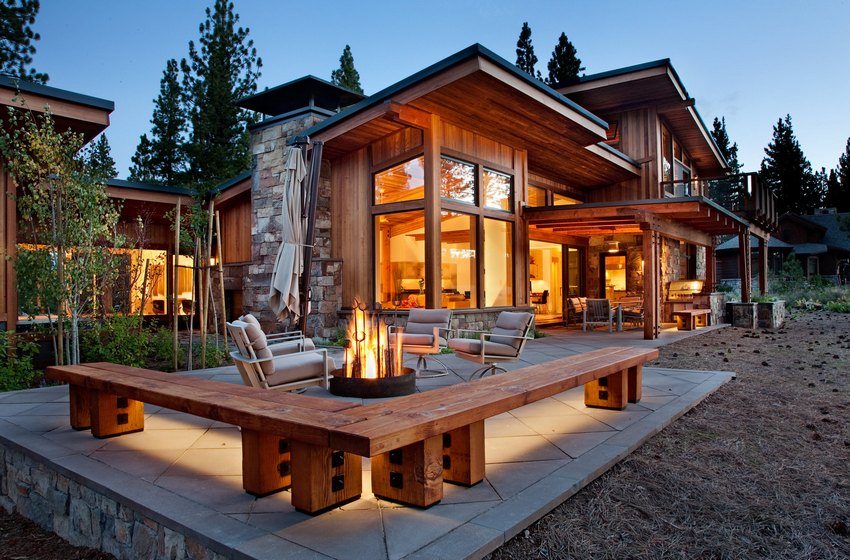 Reka bentuk moden rumah yang dibina dari kayu