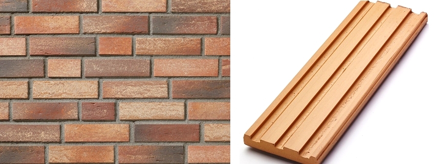 Dovetail clinker tile has deep grooves on the seamy side