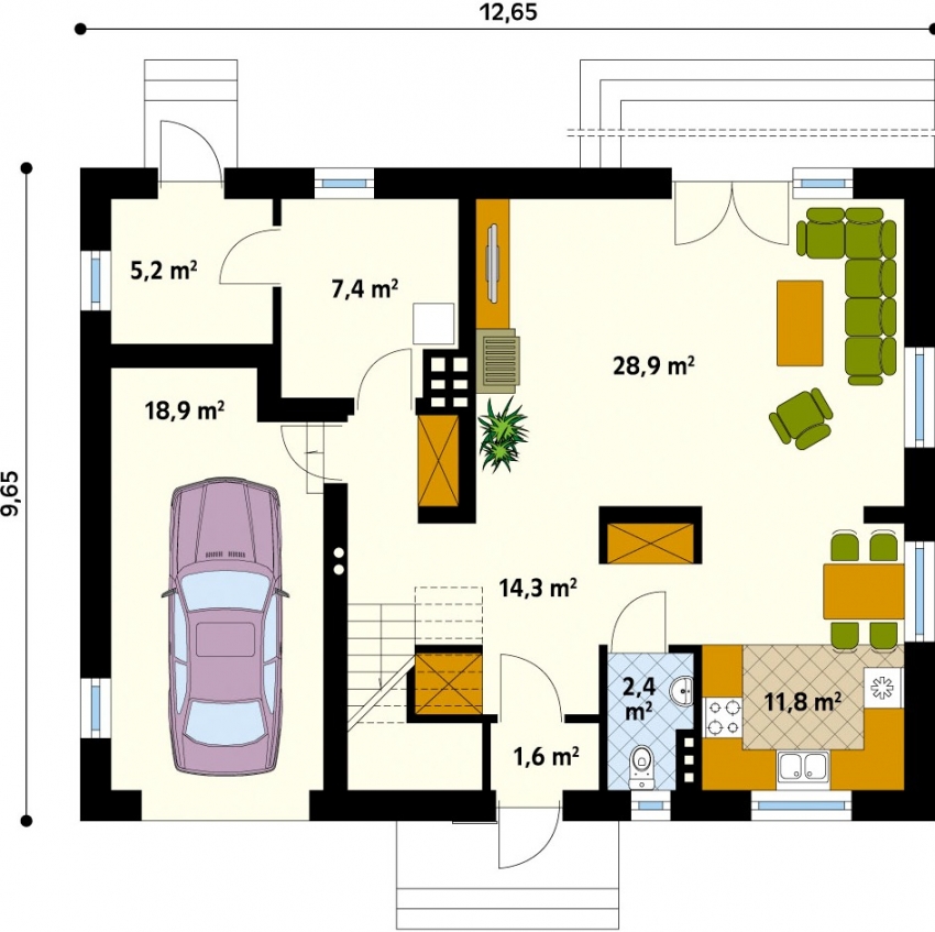 Amplasarea unui garaj într-o casă cu două etaje trebuie planificată în etapa de proiectare