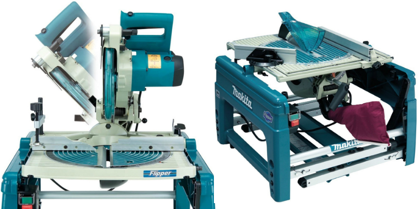 Professional model of a miter saw with a Makita table LF 1000
