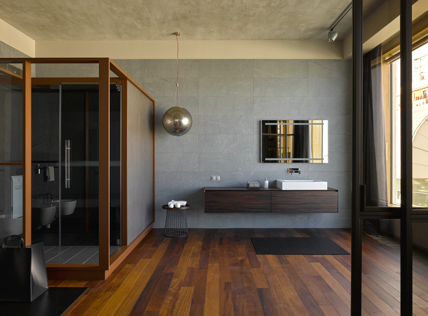 Vodovod za kupaonice u stilu minimalizma, bolje je koristiti prirodne sjene, ali nestandardne oblike