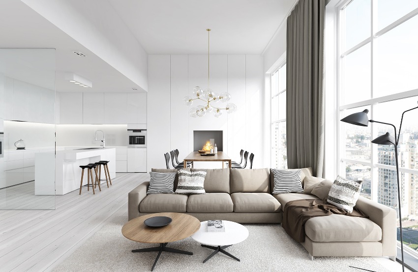 Moderni stil dnevne sobe izvorna je kombinacija stilova kao što su minimalizam, moderna, hi-tech, pop art i retro