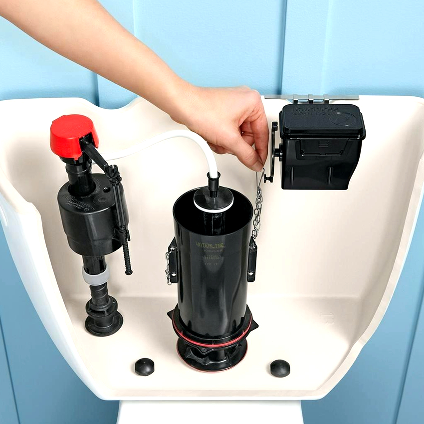 Pel mètode de subministrament d'aigua al dipòsit, es distingeixen aquests tipus d'accessoris com a inferior, superior i universal