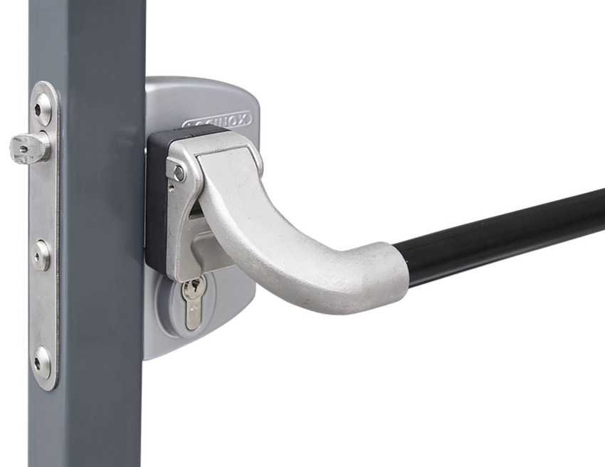 Add-on lock for anti-panic fire door system