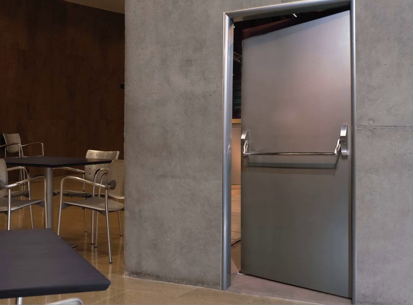 Fire doors with installed emergency opening system