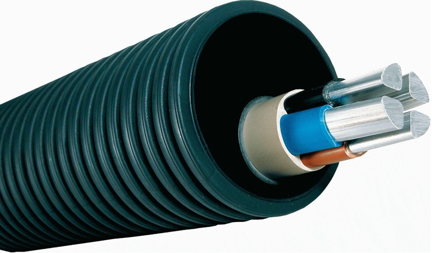 HDPE pipe acts as a protective casing for the cable
