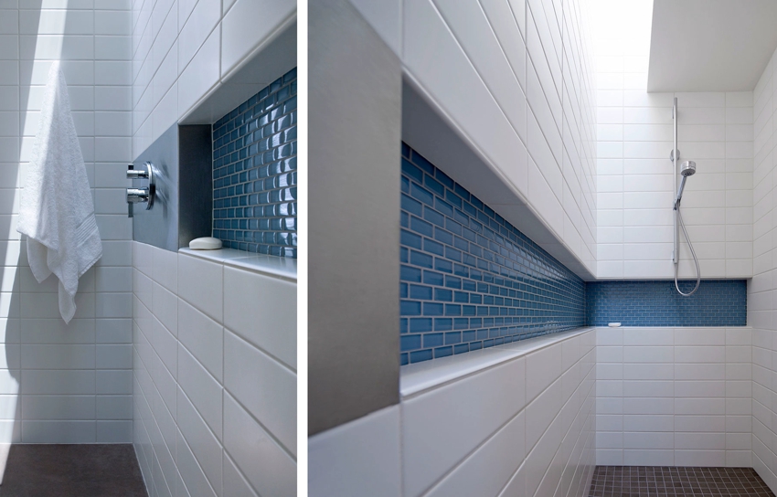 Tile shelves - the most practical option for the bathroom